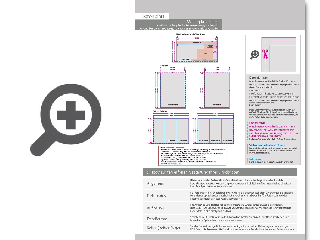 Product Bild briefh__lle_din_lang_(4_0-farbig_bedruckt)_ohne_fenster_inkl__anschreiben_din_a4_und_beileger_din_lang_(6-seiter)